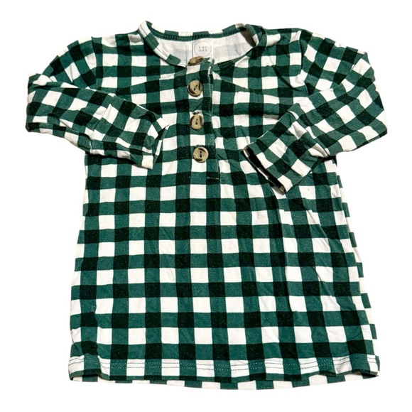 Lou Lou & Company Green and White Gingham top and bottom 3-6mo - Picture 2 of 6